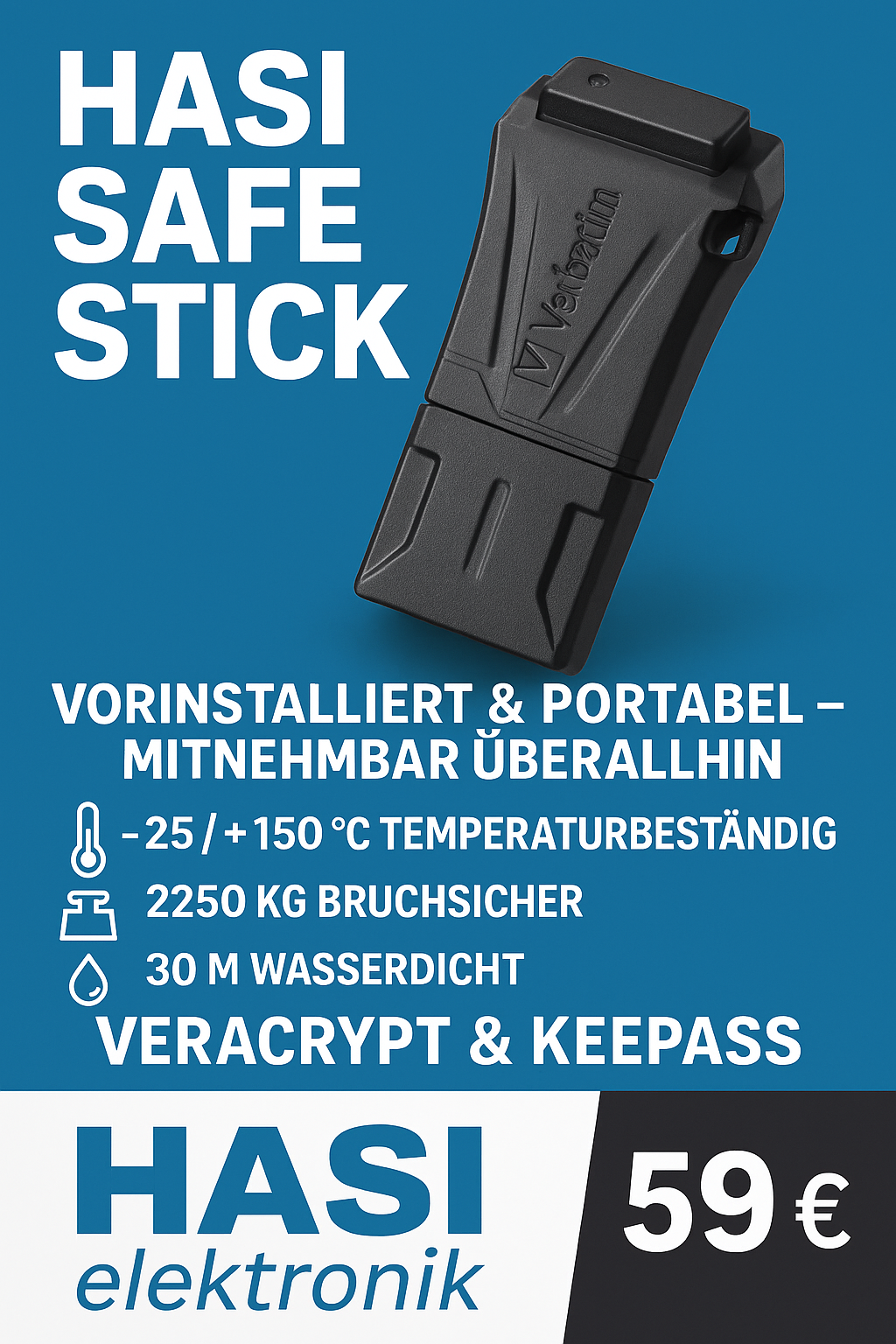 Hasi Safe Stick - Vorinstalliert und portabel